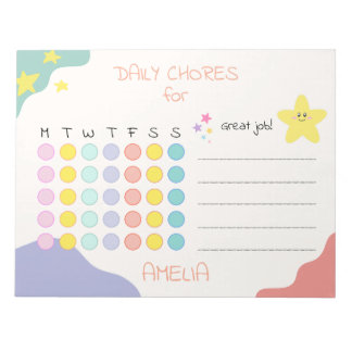 Personalized Kids Chore Chart Encouraging Rewards Anteckningsblock