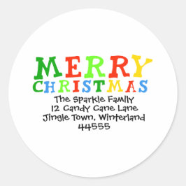 Personalized Kids Christmas Sticker Runt Klistermärke