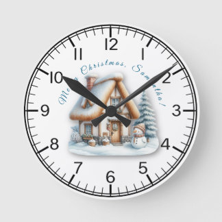 Personalized Kids Christmas Wall Clock Rund Klocka