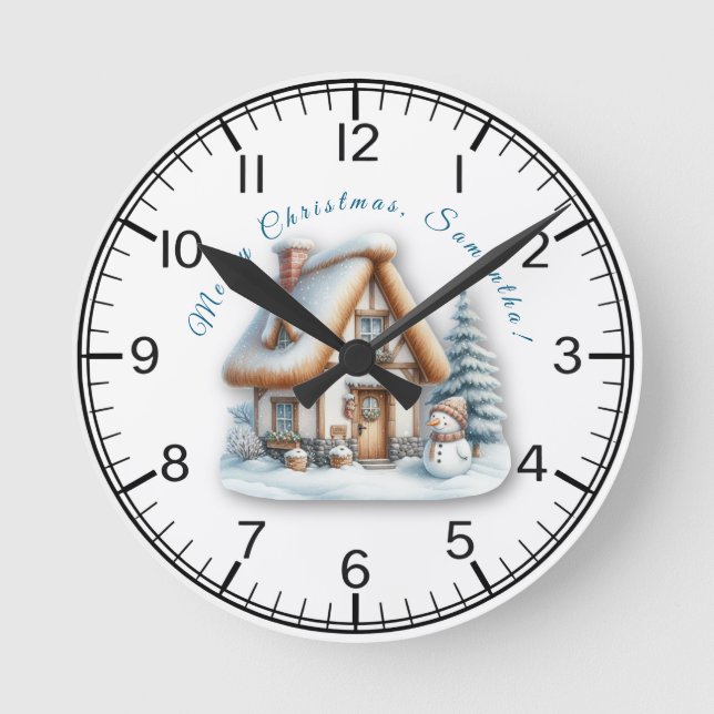 Personalized Kids Christmas Wall Clock Rund Klocka (Framsida)