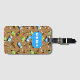 Personalized Kids Construction Vehicles  Bagagebricka