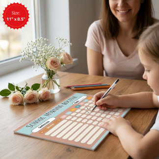 Personalized Kids Daily Routine Checklist Colorful Anteckningsblock