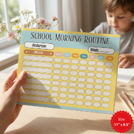 Personalized Kids Daily Routine Checklist Colorful Anteckningsblock