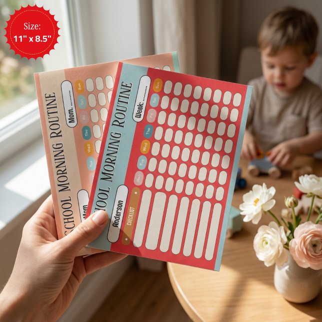 Personalized Kids Daily Routine Checklist Colorful Anteckningsblock (Personalized Kids Daily Routine Checklist Colorful Notepad)