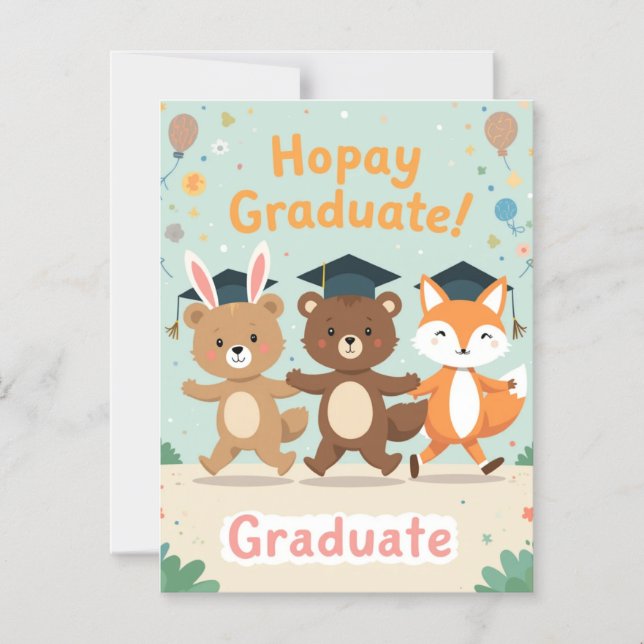 Personalized Kids Graduation Card Magnetisk Inbjudningskort (Framsida)