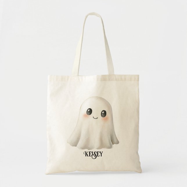 Personalized Kids’ Halloween Trick-or-Treat Bag Tygkasse (Framsidan)