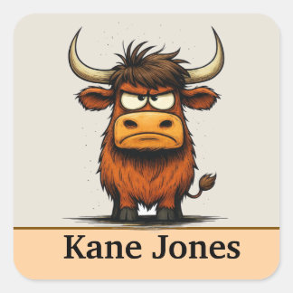 Personalized kids stickers colorful fyrkantigt klistermärke