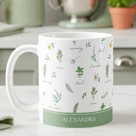 Personalized Kitchen Garden Botanical Mug Kaffemugg