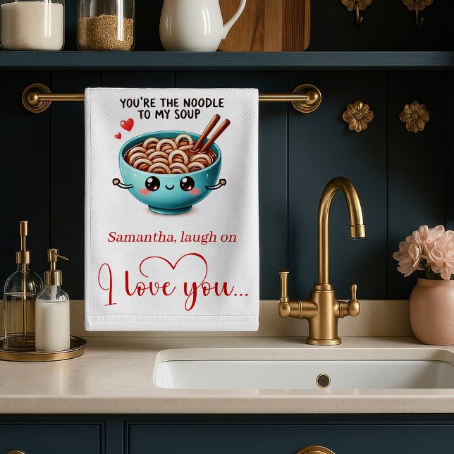Personalized Kitchen Towel Funny Food Love Quotes Kökshandduk (Personalized Kitchen Towel Funny Food Love Quotes)