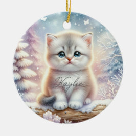 Personalized Kitten Keepsake Julgransprydnad Keramik