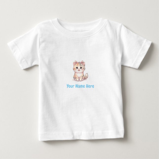 Personalized Kitten T-Shirt for Baby Girl (Framsida)