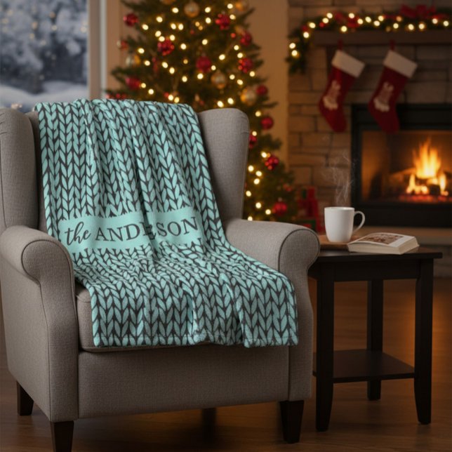 Personalized Knit Pattern Cozy Fleece Blanket (Skapare uppladdad)