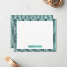 Personalized Knit Pattern Note Card Anteckningskort