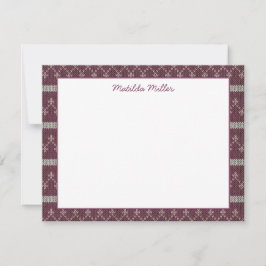Personalized Knit Pattern Note Card Anteckningskort