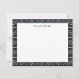 Personalized Knit Pattern Note Card Anteckningskort