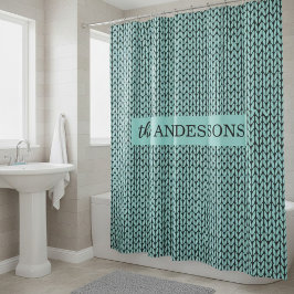 Personalized Knit Pattern Shower Curtain