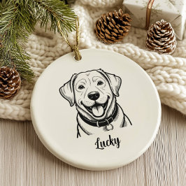 Personalized Lab Dog Christmas Julgransprydnad Keramik