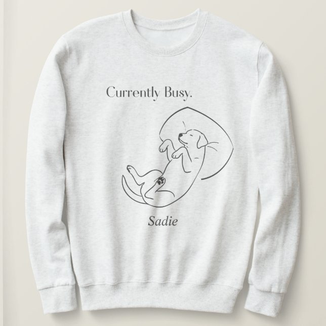 Personalized Labrador Mom Currently Busy Dog Quote T Shirt (Design framsida)