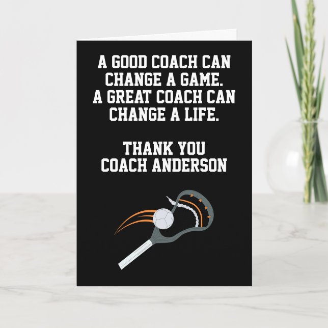 Personalized Lacrosse Coach From Team Players Kort (Framsida)