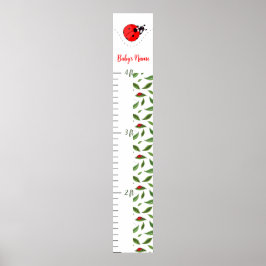 Personalized Ladybug Baby Growth Chart Poster