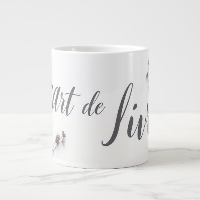 Personalized L'Art de Vivre Slow Living Aesthetic Jumbo Mugg (Framsidan)