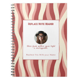 Personalized Lavender and Yellow Wave Patterned  Anteckningsbok