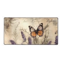 Personalized Lavender Butterfly Vintage Art
