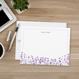 Personalized Lavender Floral Note Card Anteckningskort