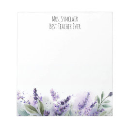 Personalized Lavender Flowers Teacher Appreciation Anteckningsblock