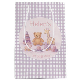 Personalized Lavender Gingham 1st Birthday