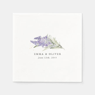 Personalized Lavender & Sage Green Floral Wedding Pappersservett