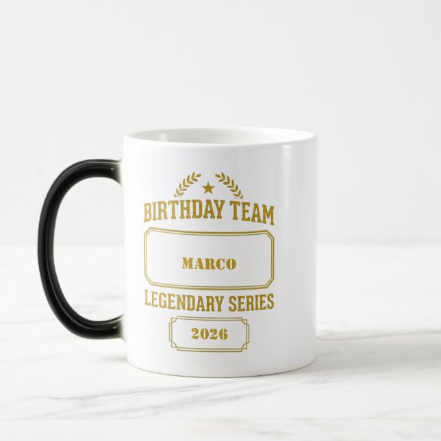 Personalized Legendary Series Gold  Birthday Magisk Mugg (Vänster)