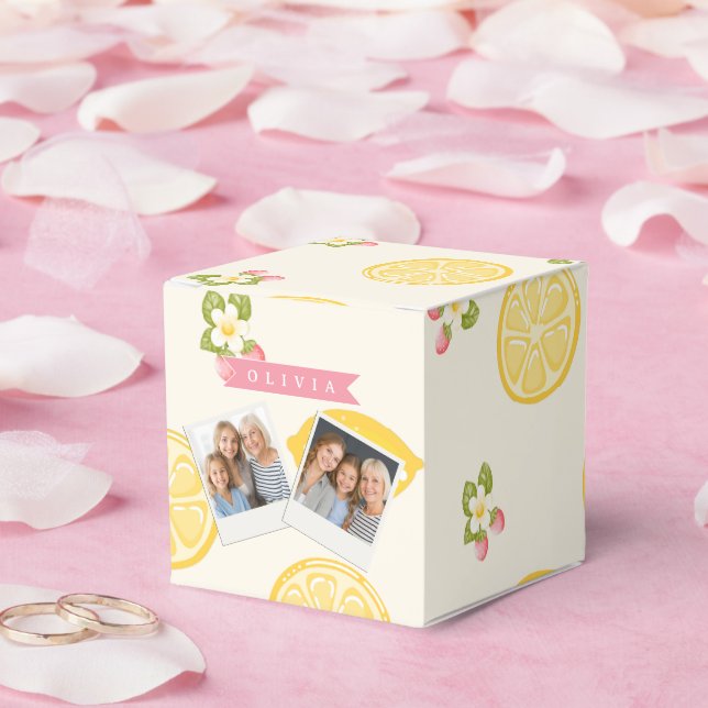 Personalized Lemon Floral Summer Custom Name Presentaskar (Bröllop)