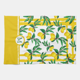 Personalized Lemon Leaf Monogram Kitchen Towels Kökshandduk