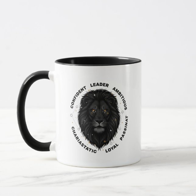 Personalized Leo Zodiac sign Name and traits Mugg (Vänster)