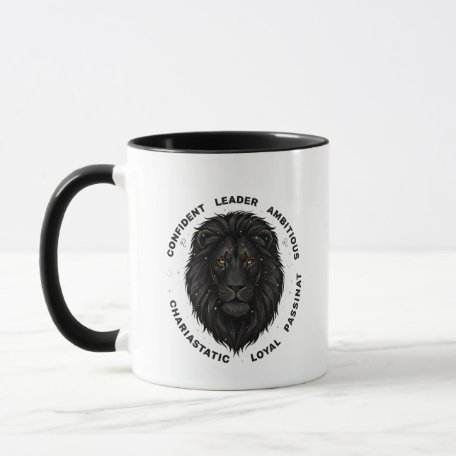 Personalized Leo Zodiac sign Name and traits Mugg (Vänster)