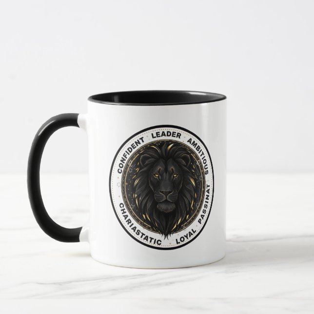 Personalized Leo Zodiac sign Name and traits Mugg (Vänster)