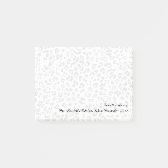 Personalized Leopard Print Office Notes Post-it Block (Framsida)