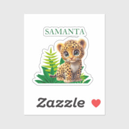 Personalized Leopard Sticker Sheet Klistermärken