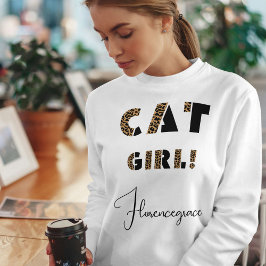 Personalized Leopard Stylish Wild Cat Girl White T Shirt