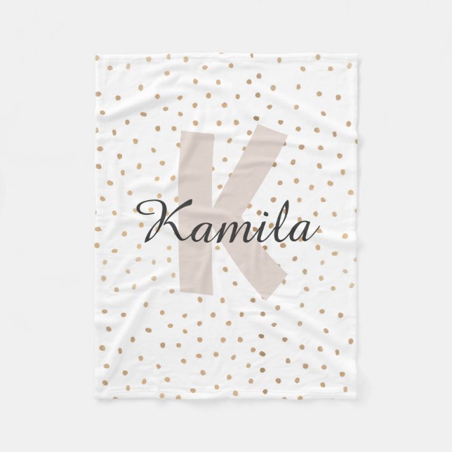 Personalized Letter Custom Name Monogram Fleecefilt (Framsidan)
