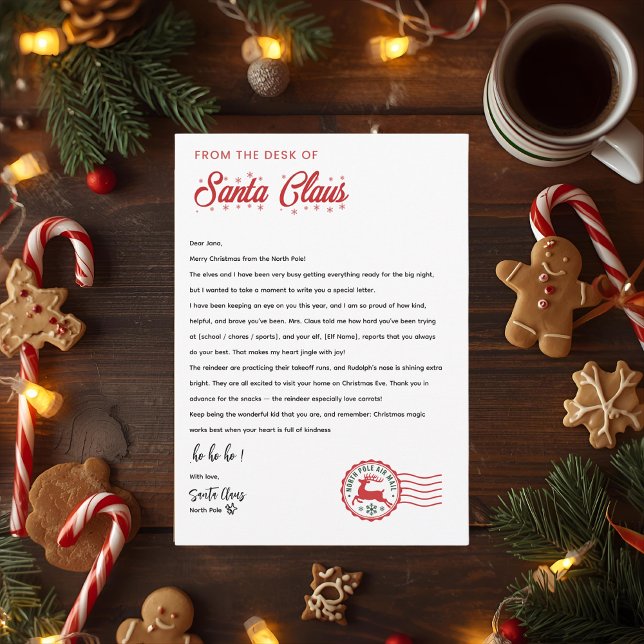 Personalized Letter From Santa Claus | North Pole  Inbjudningar (Skapare uppladdad)