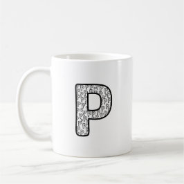 Personalized Letter P Ceramic Mug Kaffemugg