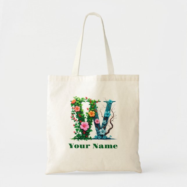 Personalized Letter W Tygkasse (Framsidan)