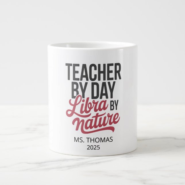 Personalized Libra Teacher Jumbo Mug Jumbo Mugg (Framsidan)