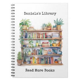 Personalized Library Watercolor Notebooks Anteckningsbok