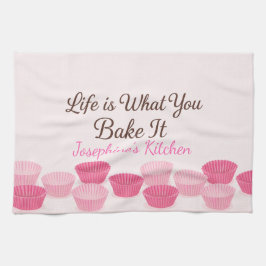 Personalized Life Is What You Bake It Cute Trendy Kökshandduk