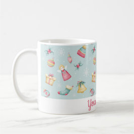 Personalized Light Blue Christmas Mug Kaffemugg