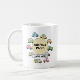 Personalized Little Driver Cars Trucks Photo Kaffemugg