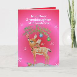 Personalized Little Girls Christmas Greeting Card Kort